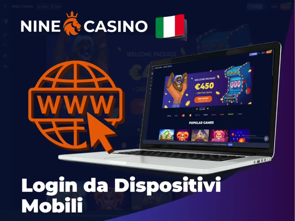 Login da Dispositivi Mobili: Ninecasino Sempre con Te